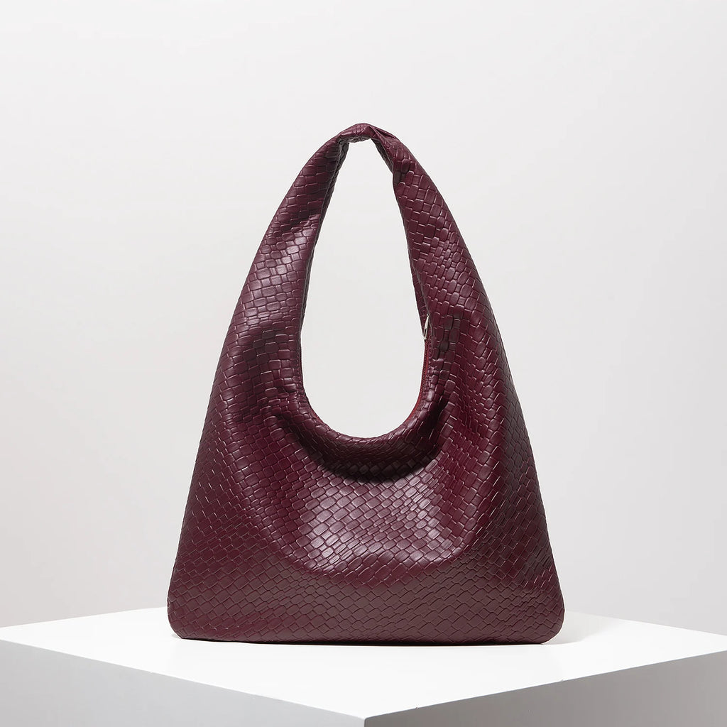 Vintage Faux Woven Leather Shoulder Bag,Women Handbag,Large Capacity Tote,Crescent Bag,Zipper Underarm Bag,Daily Commute Bag(Random Pattern) (Cópia)
