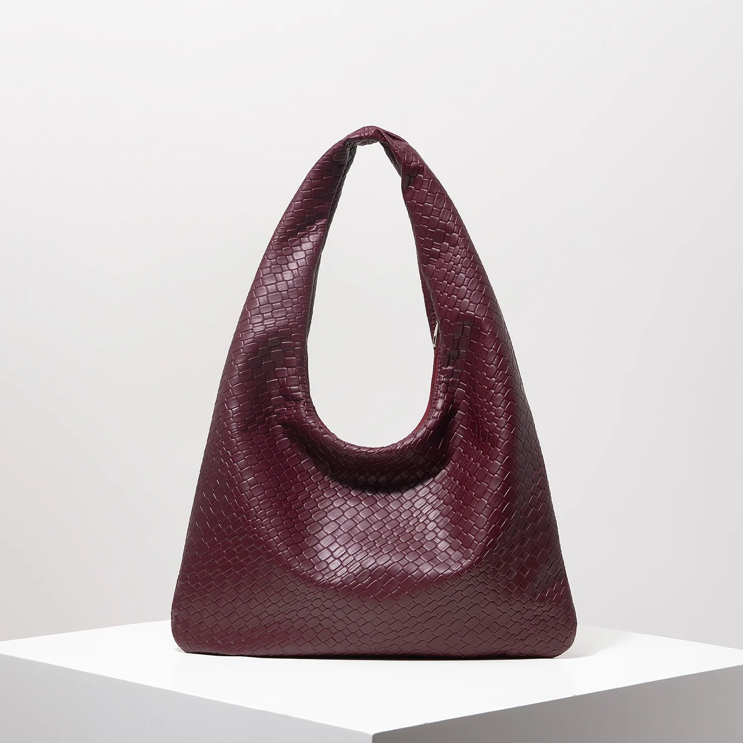 Vintage Faux Woven Leather Shoulder Bag,Women Handbag,Large Capacity Tote,Crescent Bag,Zipper Underarm Bag,Daily Commute Bag(Random Pattern) (Cópia)