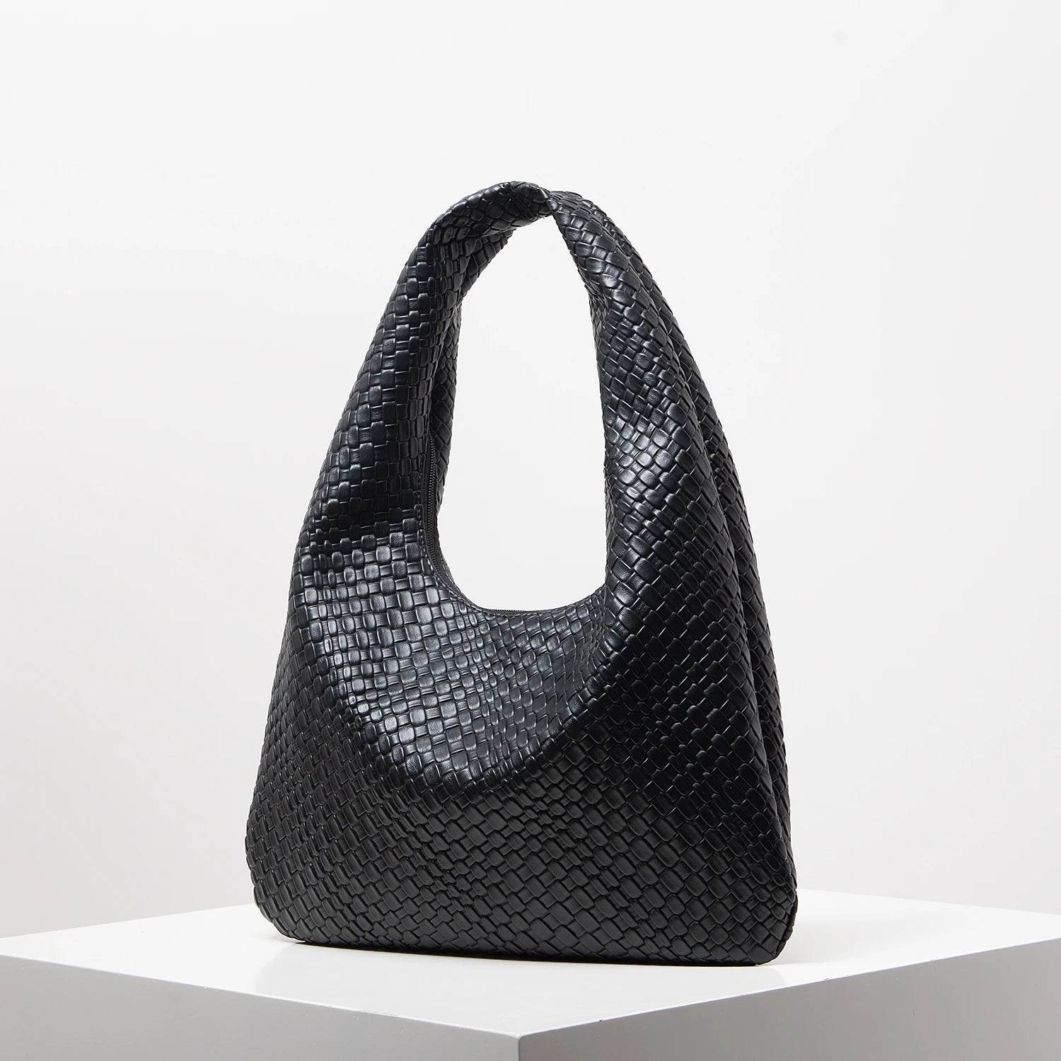 Vintage Faux Woven Leather Shoulder Bag,Women Handbag,Large Capacity Tote,Crescent Bag,Zipper Underarm Bag,Daily Commute Bag(Random Pattern) (Cópia)
