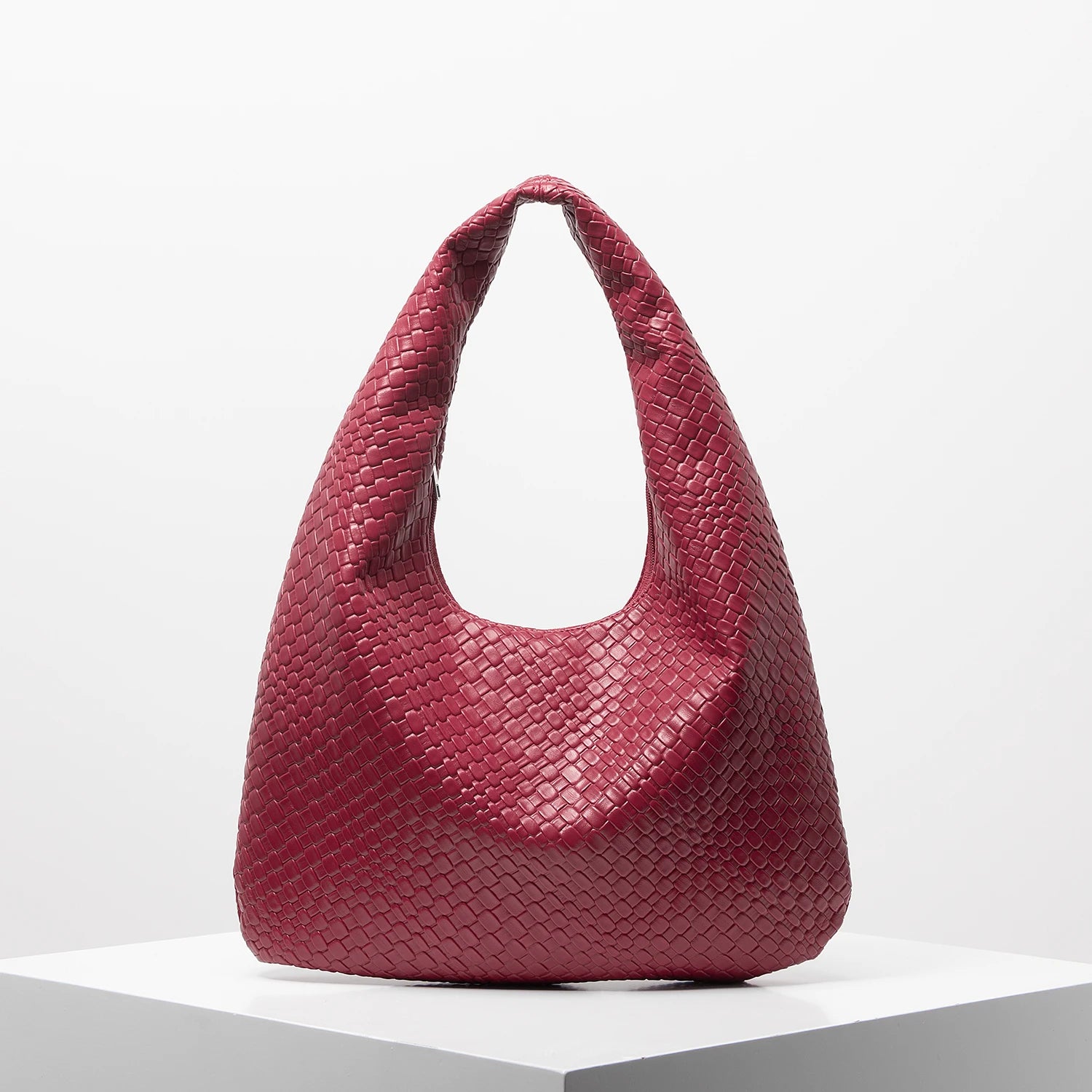Vintage Faux Woven Leather Shoulder Bag,Women Handbag,Large Capacity Tote,Crescent Bag,Zipper Underarm Bag,Daily Commute Bag(Random Pattern) (Cópia)
